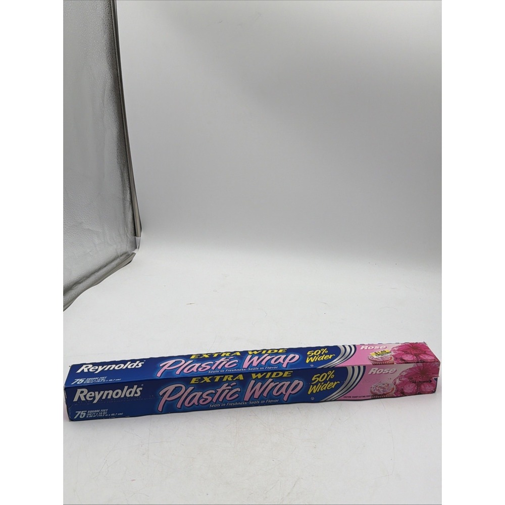 Y2K Vintage Reynolds Rose Extra Wide Plastic Wrap 75 Sq Feet(50'x18")New Sealed